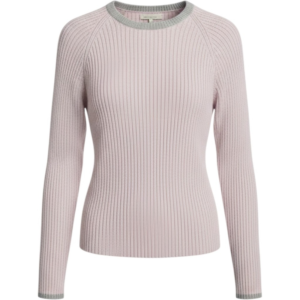 Aeropostale Pink Ribbed Knit Crew Neck Sweater Large